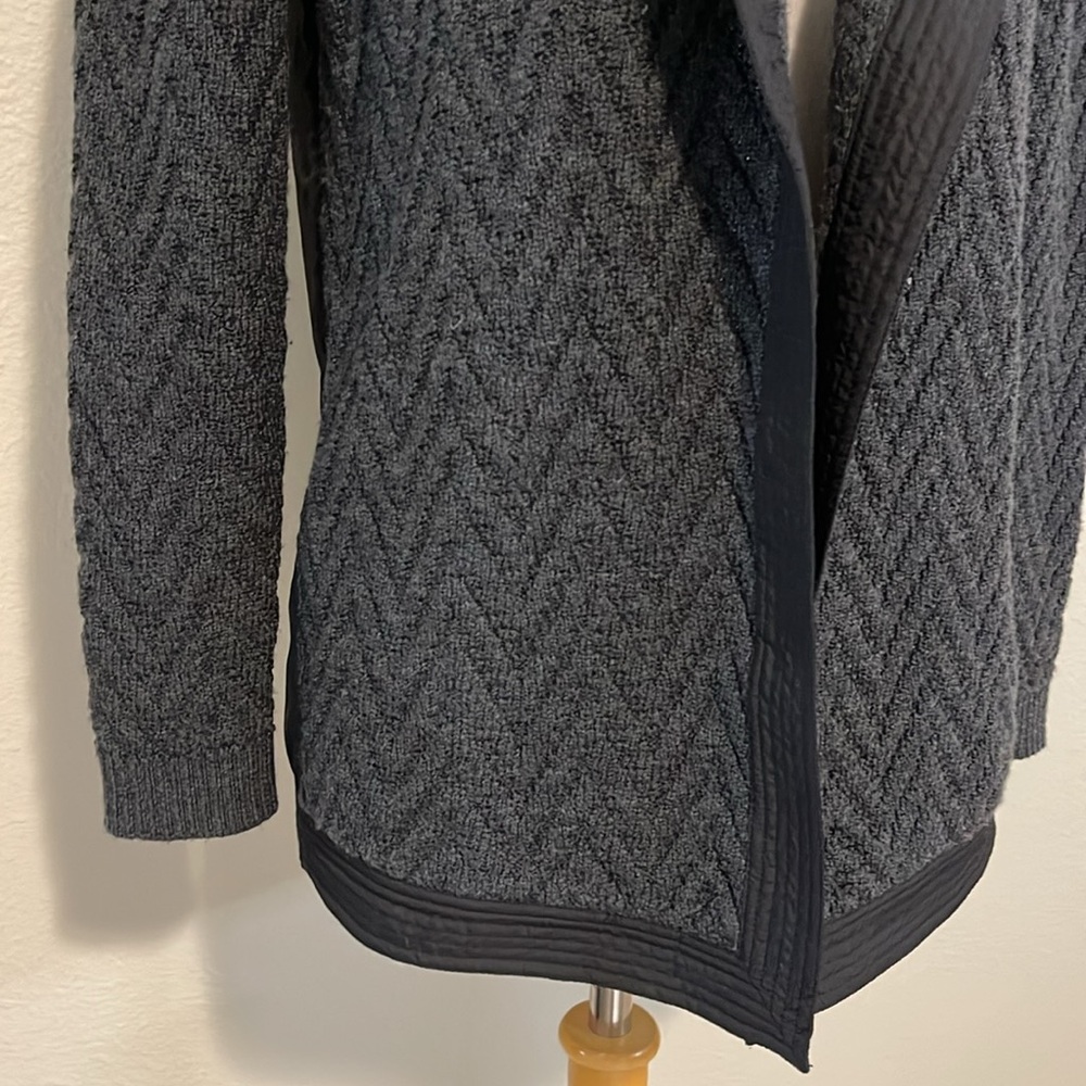 Lafayette 148 New York Charcoal Chevron Knit Open-Front Blazer - Picture 5 of 10